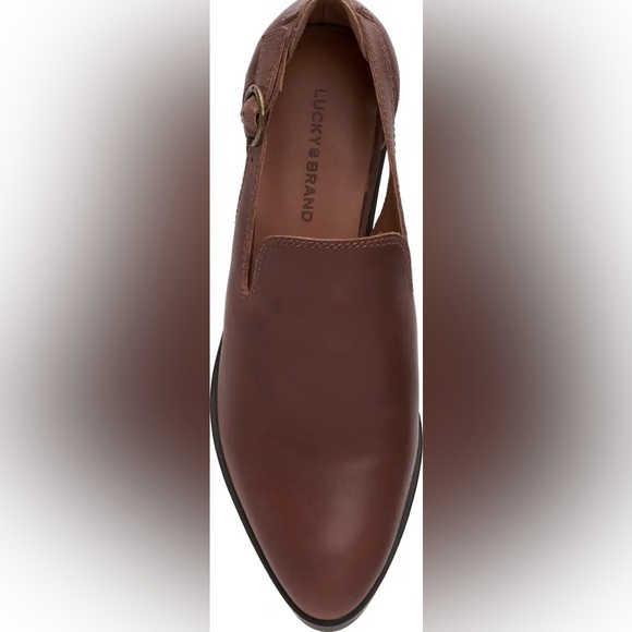 New! Lucky Brand Saddle  Myndo Leather Mules with Back Buckle Strap. Size 7.5 - Picture 14 of 15